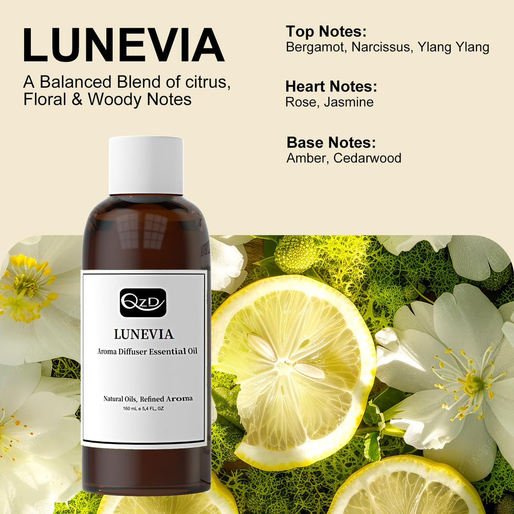 QZD LUNEVIA heart notes blend ylang-ylang, rose, and jasmine for floral depth.
