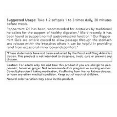 Rachelstea Peppermint Gels nutrition label focus on natural ingredients