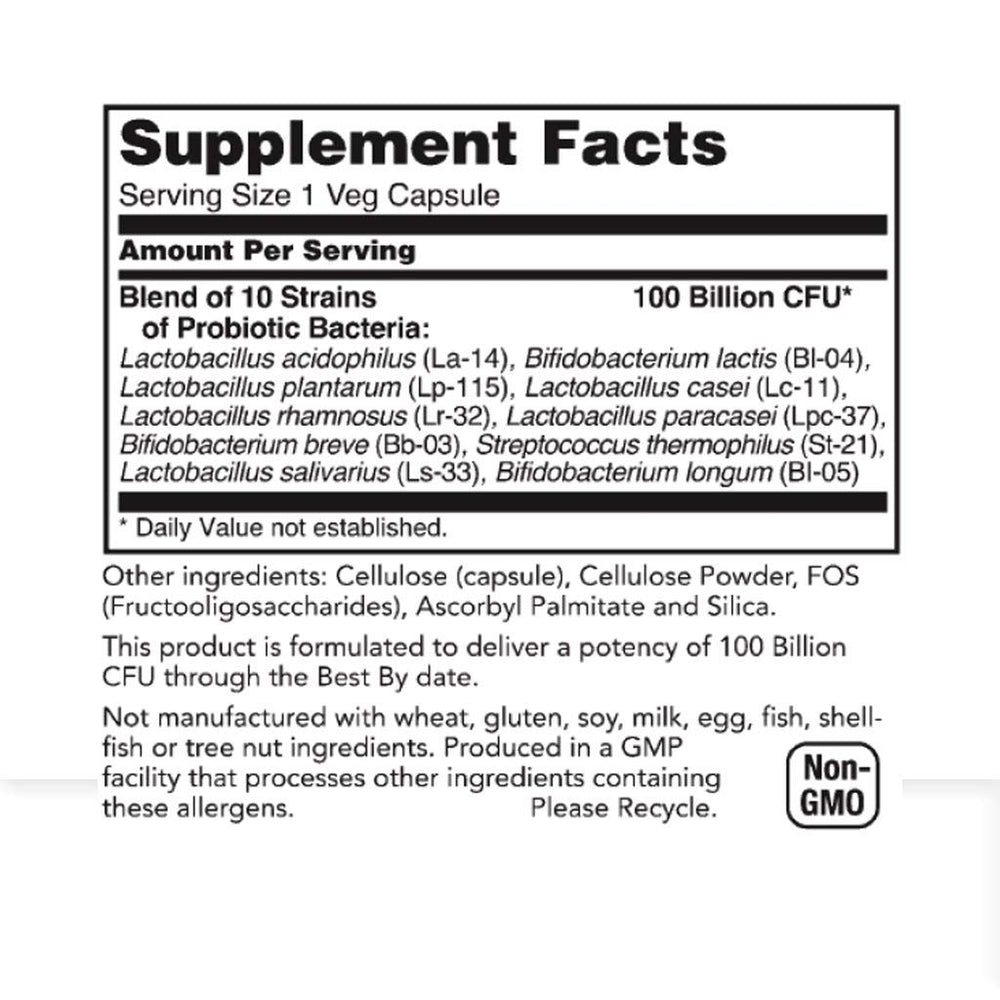 Rachelstea Rachel’s Pro 100 Probiotic recommended in the morning on an empty stomach.