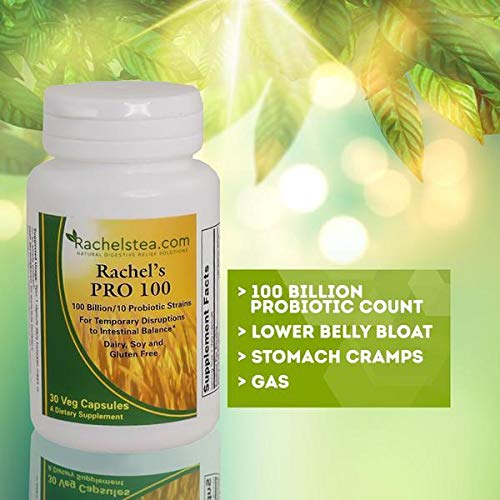 Rachelstea Rachel’s Pro 100 Probiotic requires no refrigeration, travel-friendly.