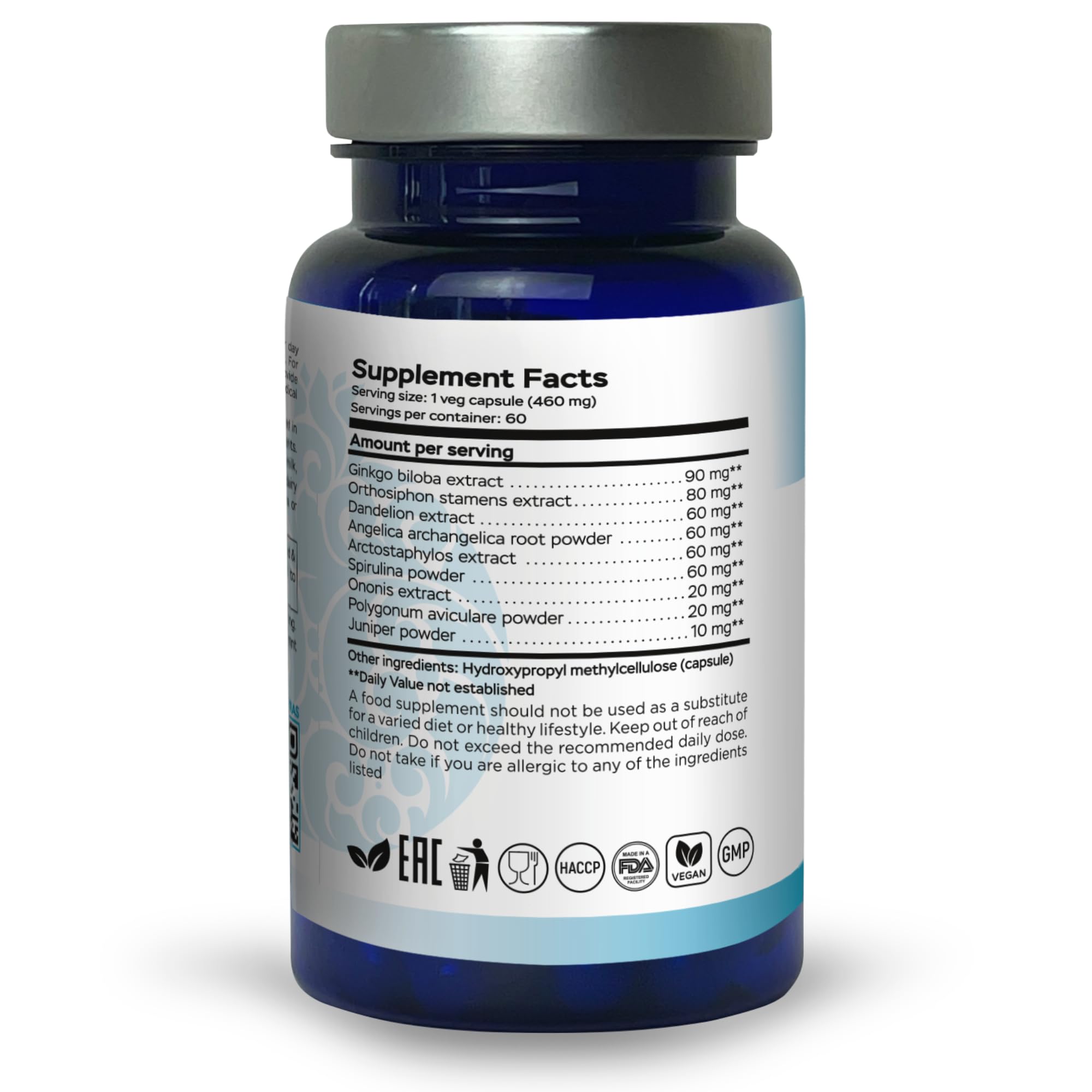 RaDoTech RenActive kidney detox bottle side highlighting GMP-certified quality