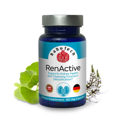 RaDoTech RenActive kidney detox bottle front showing natural capsules for daily support