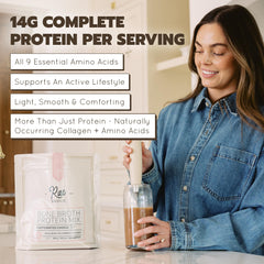 Rae Basics Bone Broth Protein Powder 60mg caffeine for steady energy