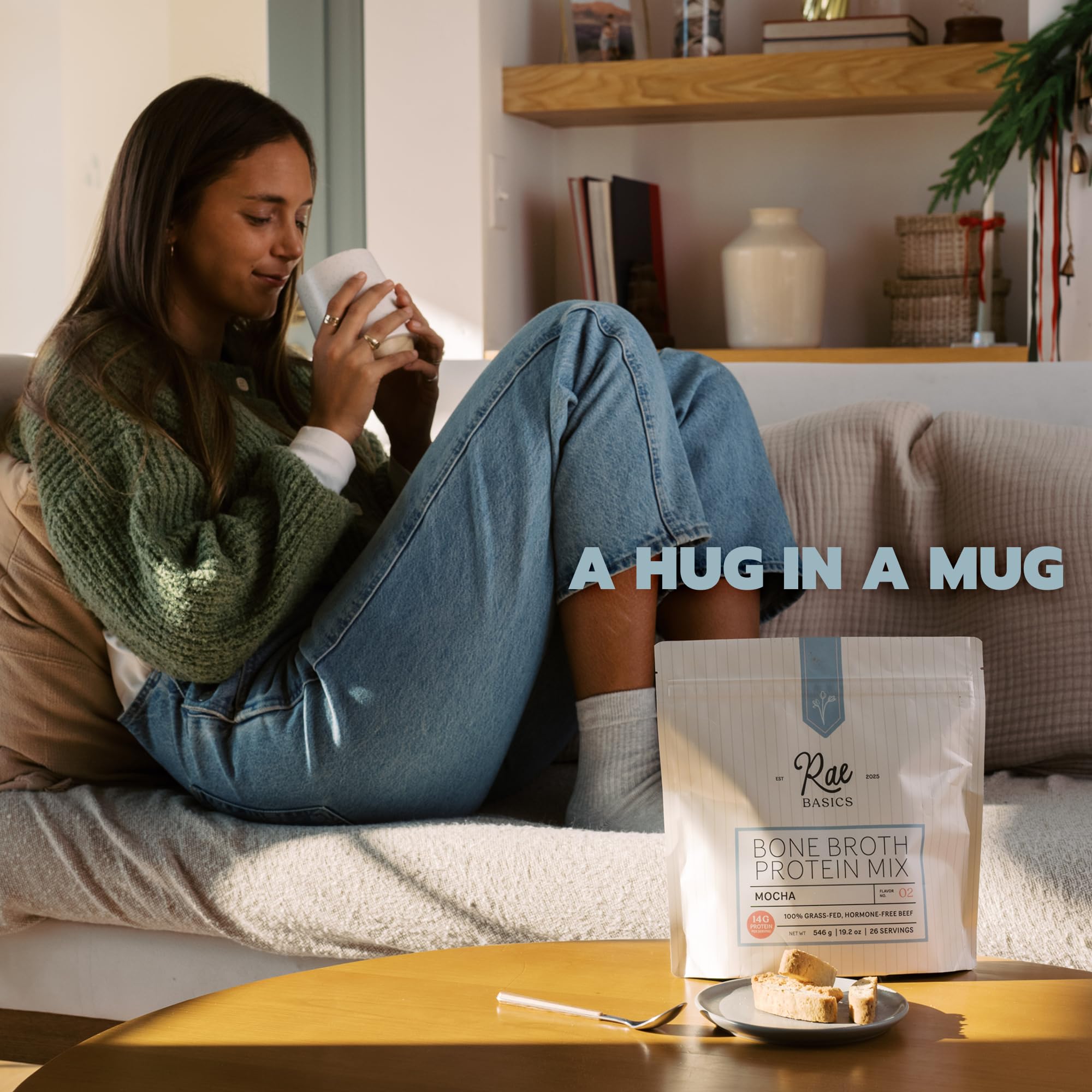 Rae Basics hot-water mix offers a cozy coffeehouse-inspired beverage.