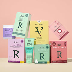 Rael 5oz bottle image communicates travel-friendly size and practicality.