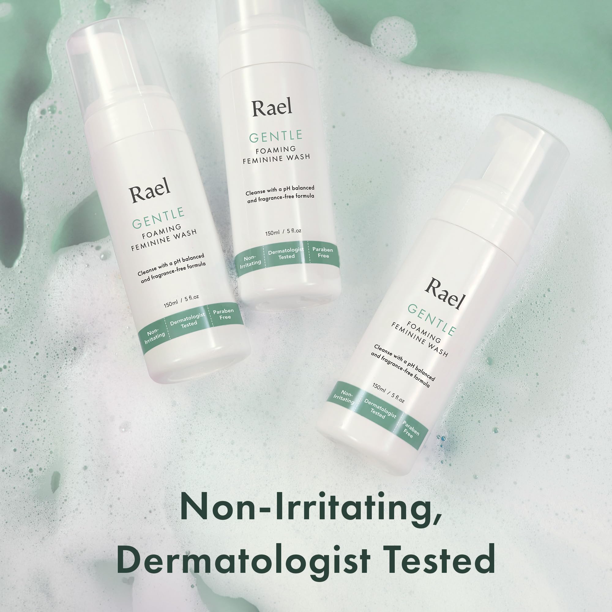 Rael bathroom routine scene suggests easy daily self-care steps.