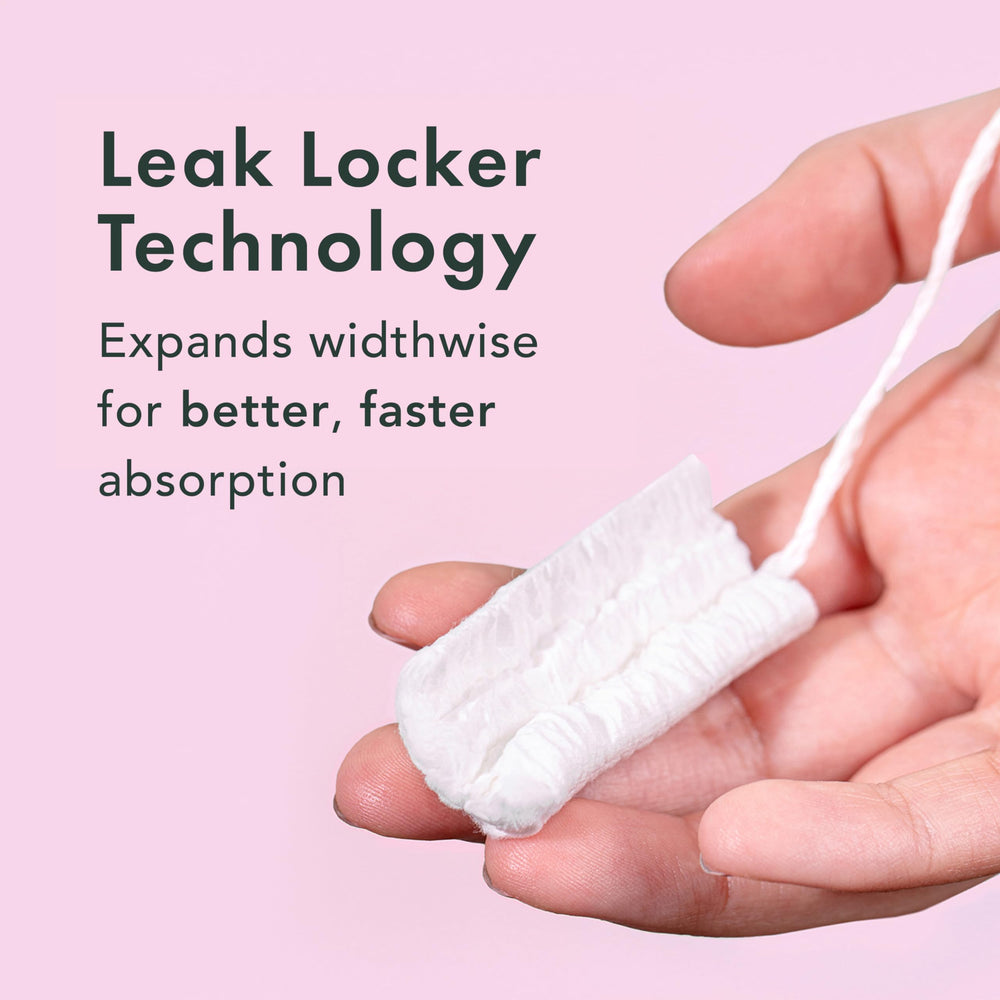 Rael tampon core made of organic cotton designed for even expansion