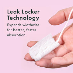 Rael tampon core made of organic cotton designed for even expansion