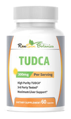 RaeSun Botanics TUDCA bottle on a shelf for easy liver support