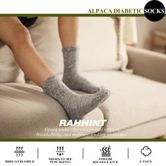 Rahhint Alpaca Wool Diabetic Sock womens wear highlighting comfort and breathable design.