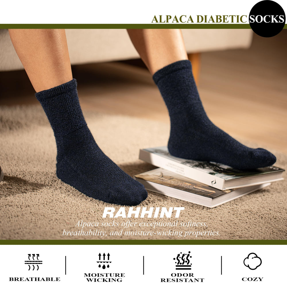 Rahhint Alpaca Wool Diabetic Socks de secado rápido para pies secos
