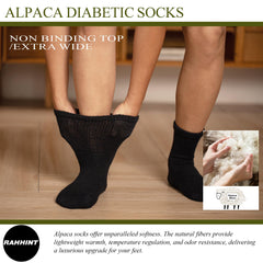 Rahhint diabetic socks showing a non-binding cuff for irritation-free wear.