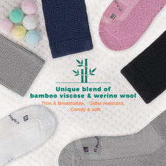 Rahhint Pro bamboo viscose-merino blend fabric keeps feet cool and comfortable.