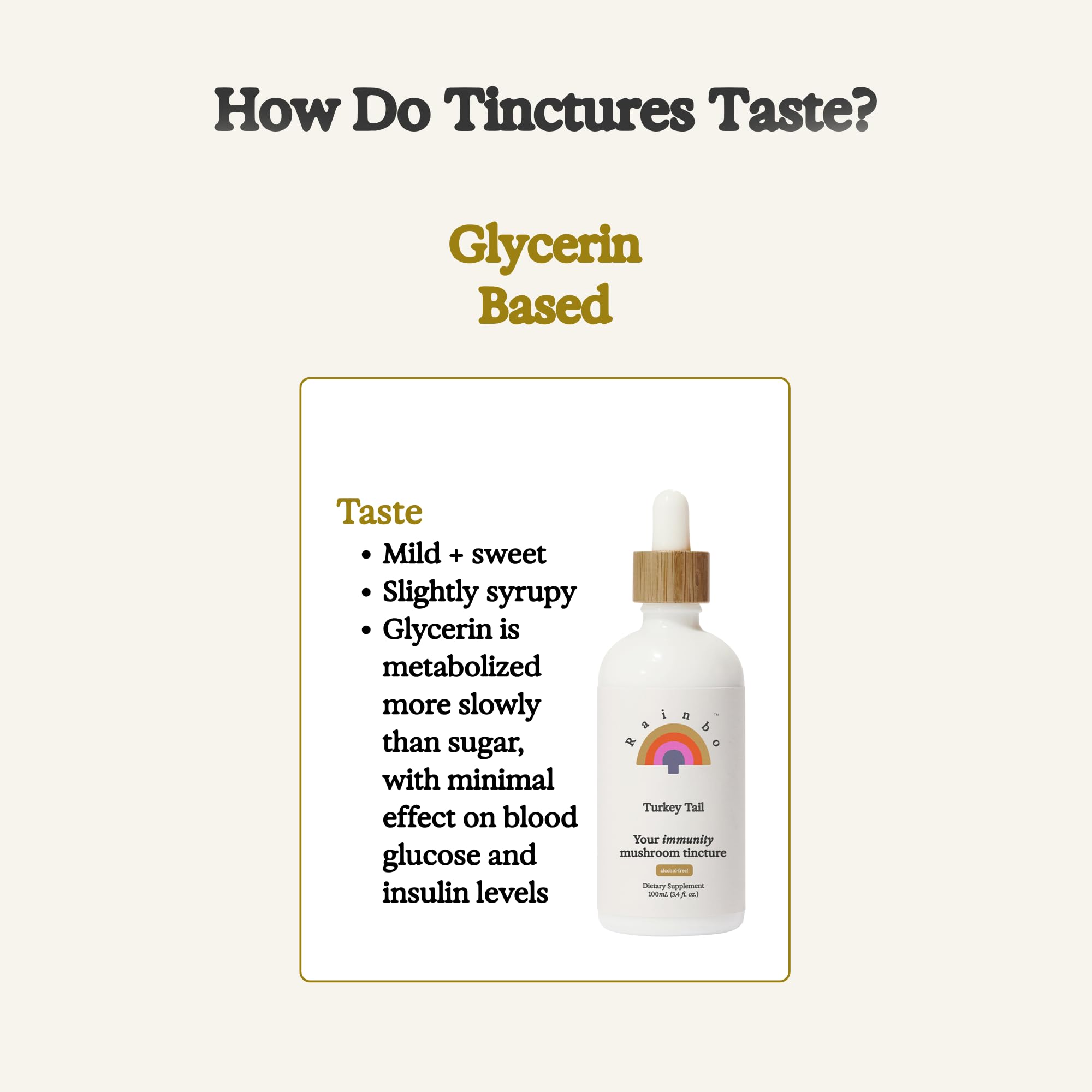 Vegan Rainbo Turkey Tail tincture liquid offering a plant-powered daily option.