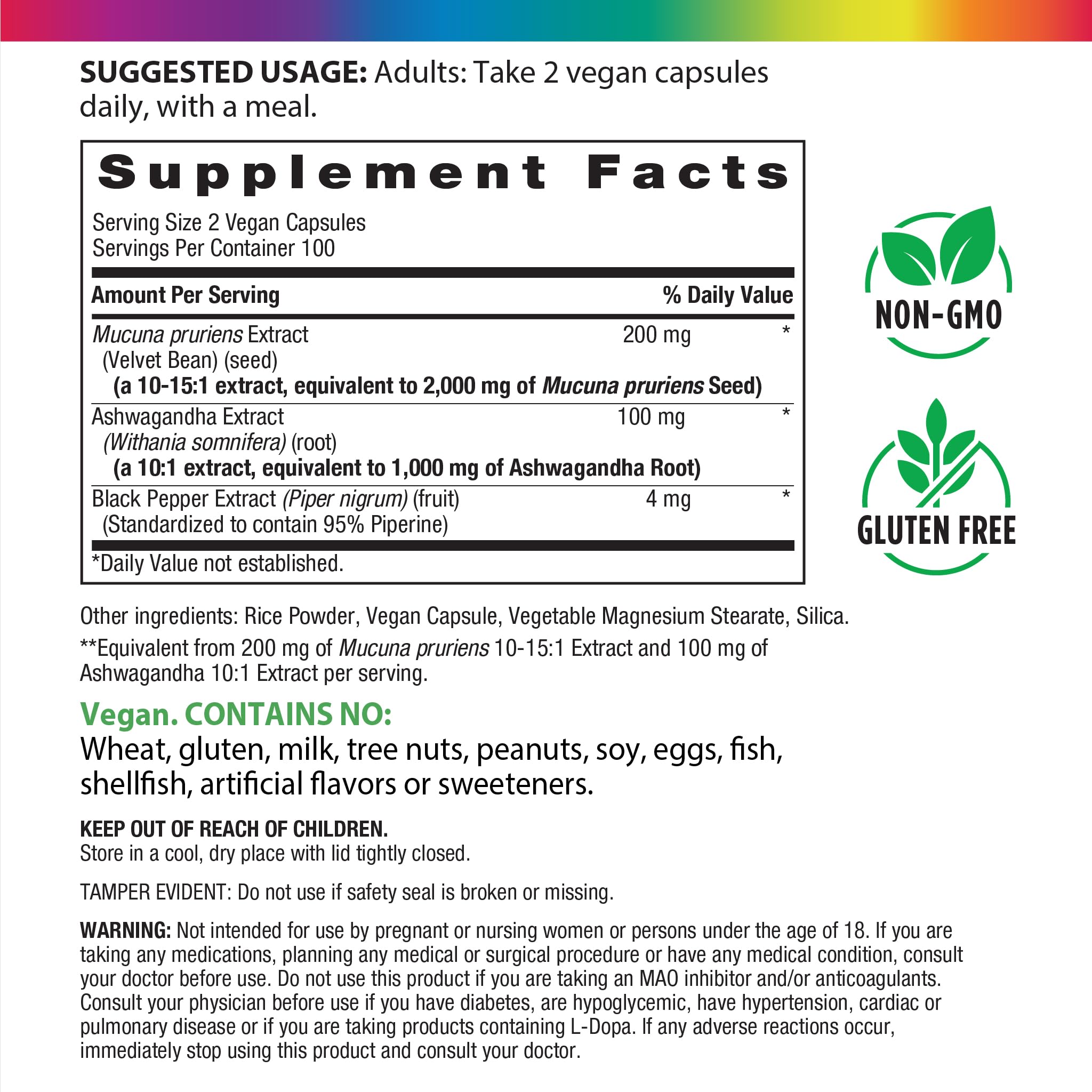Rainbow Light Ashwagandha root capsules, natural adaptogen option for modern routines.