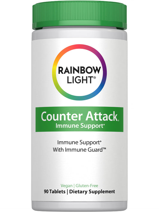 Rainbow Light Counter Attack bottle front showing the immune support formula.