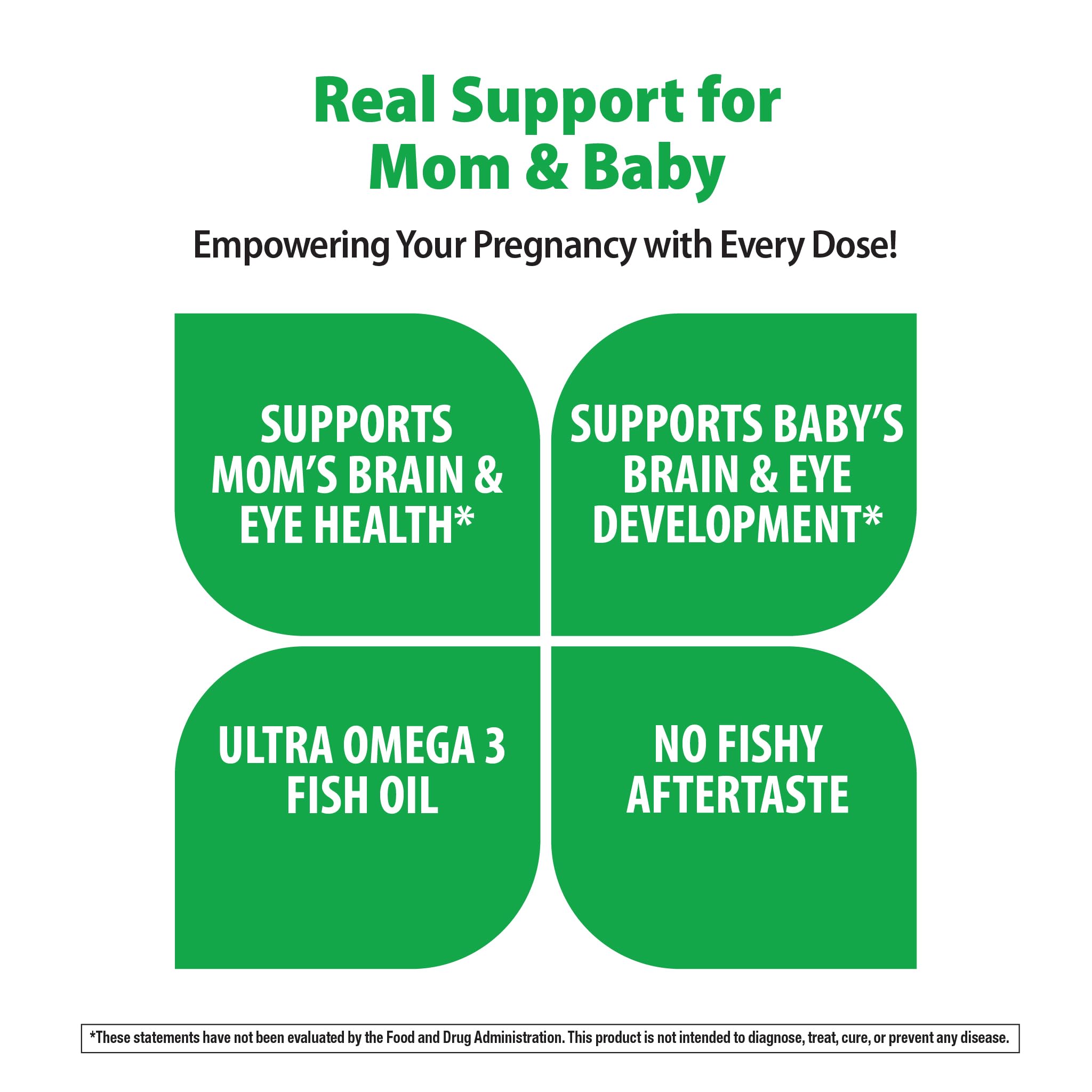 Rainbow Light Prenatal DHA pescatarian-friendly packaging emphasizing gluten-free, non-GMO formula.