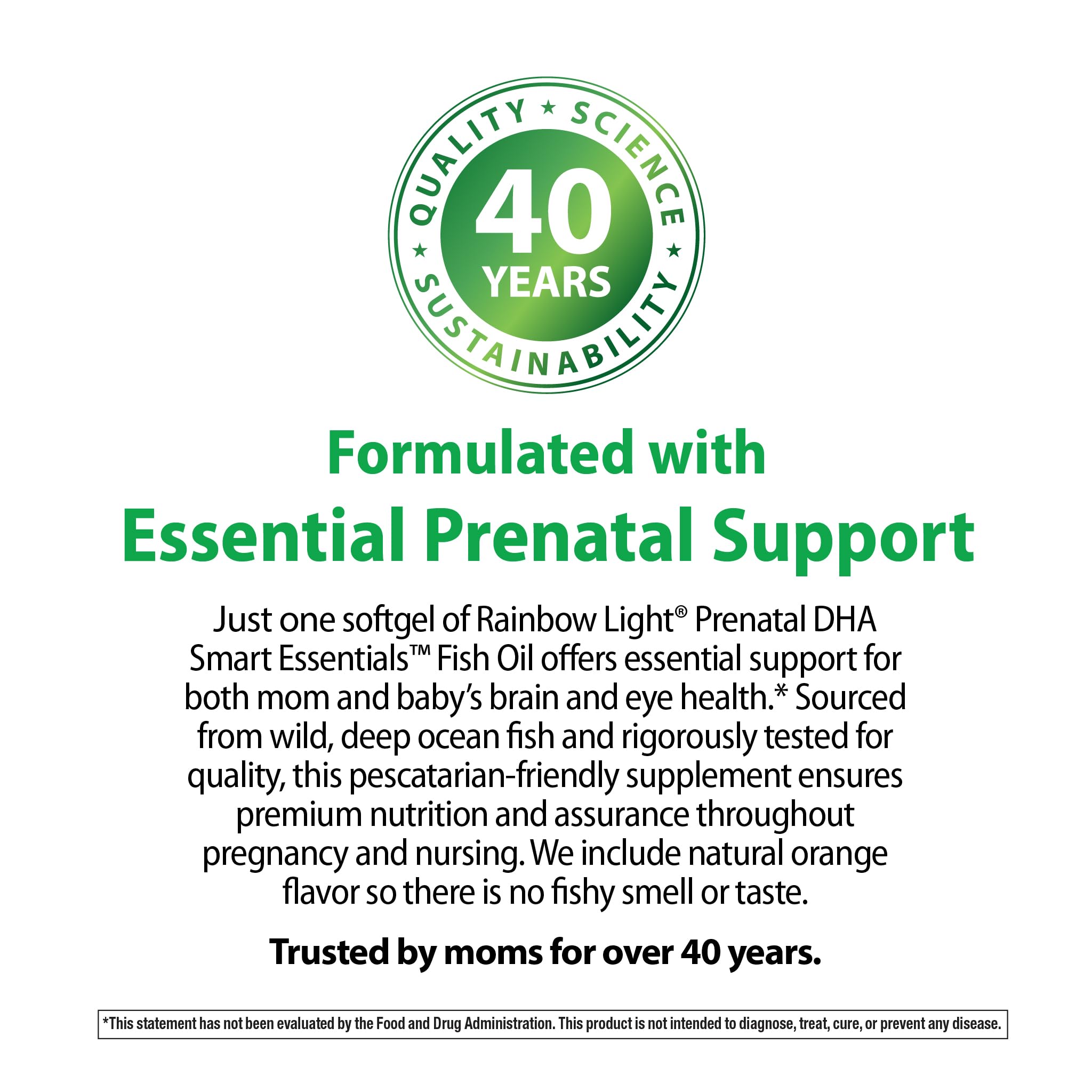 Rainbow Light Prenatal DHA bottle used during pregnancy and nursing.