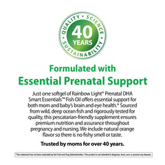 Rainbow Light Prenatal DHA bottle used during pregnancy and nursing.