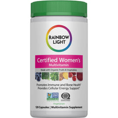 Rainbow Light Women's Multivitamin bottle for daily energy and wellness.