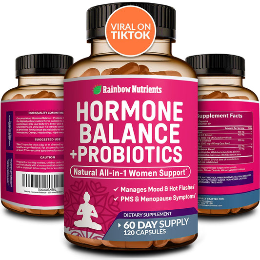 Rainbow Nutrients Hormone Balance bottle front view for menopause support