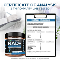 Rainbow Nutrients NAD+ Plus made in the USA with cGMP standards.