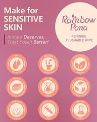 RainbowPana Feminine Wipes with Aloe Portulaca and vitamins for soothing cleansing