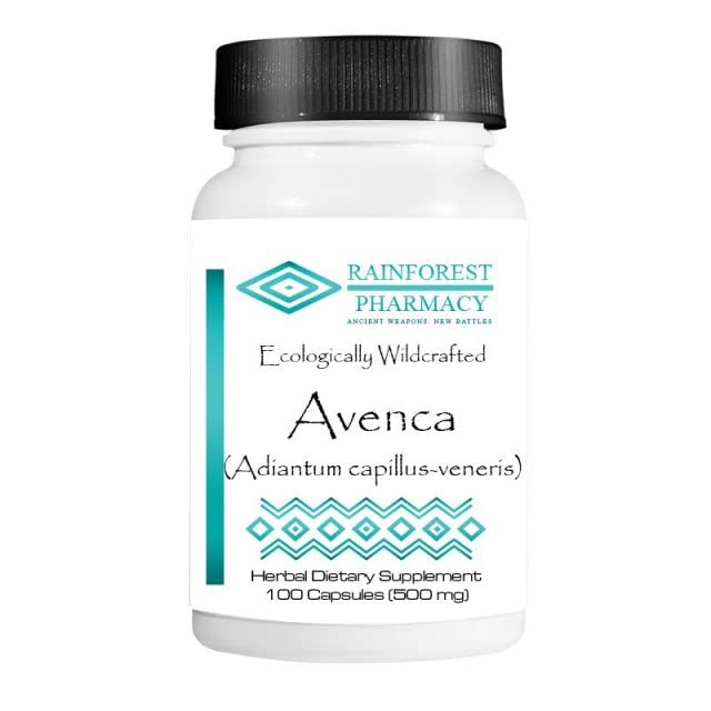 Rainforest Pharmacy Avenca capsules bottle with 500 mg per serving for daily wellness