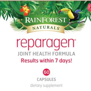 Rainforest Reparagen money-back graphic promoting a 7–14 day guarantee.