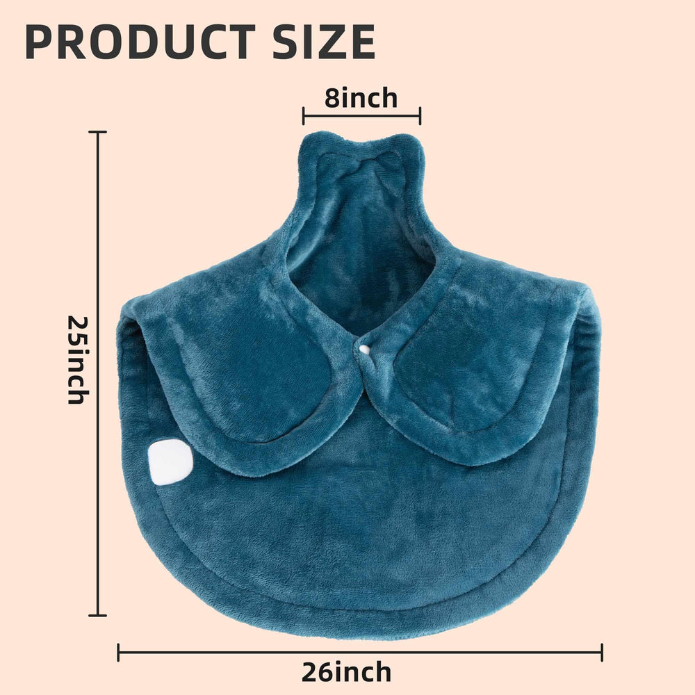 RAINOVA heating pad contour design that hugs neck and shoulders