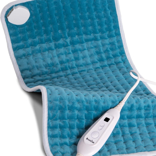 RAINOVA heating pad throw showing back coverage for targeted relief