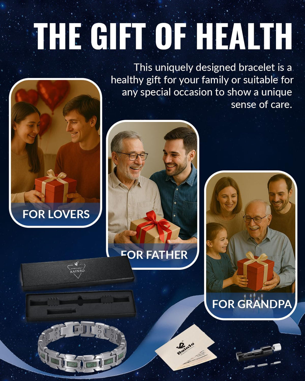 RainSo gift box included with bracelet presentation