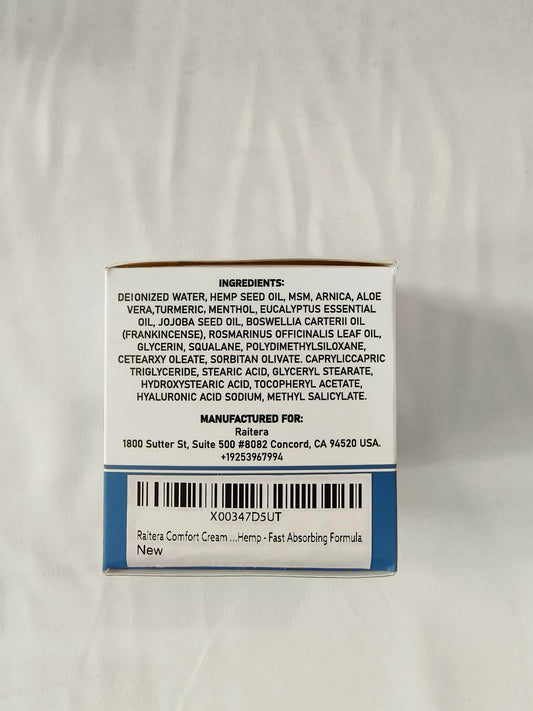Close up of Nervara Comfort Cream texture showing creamy, fast-absorbing formula.