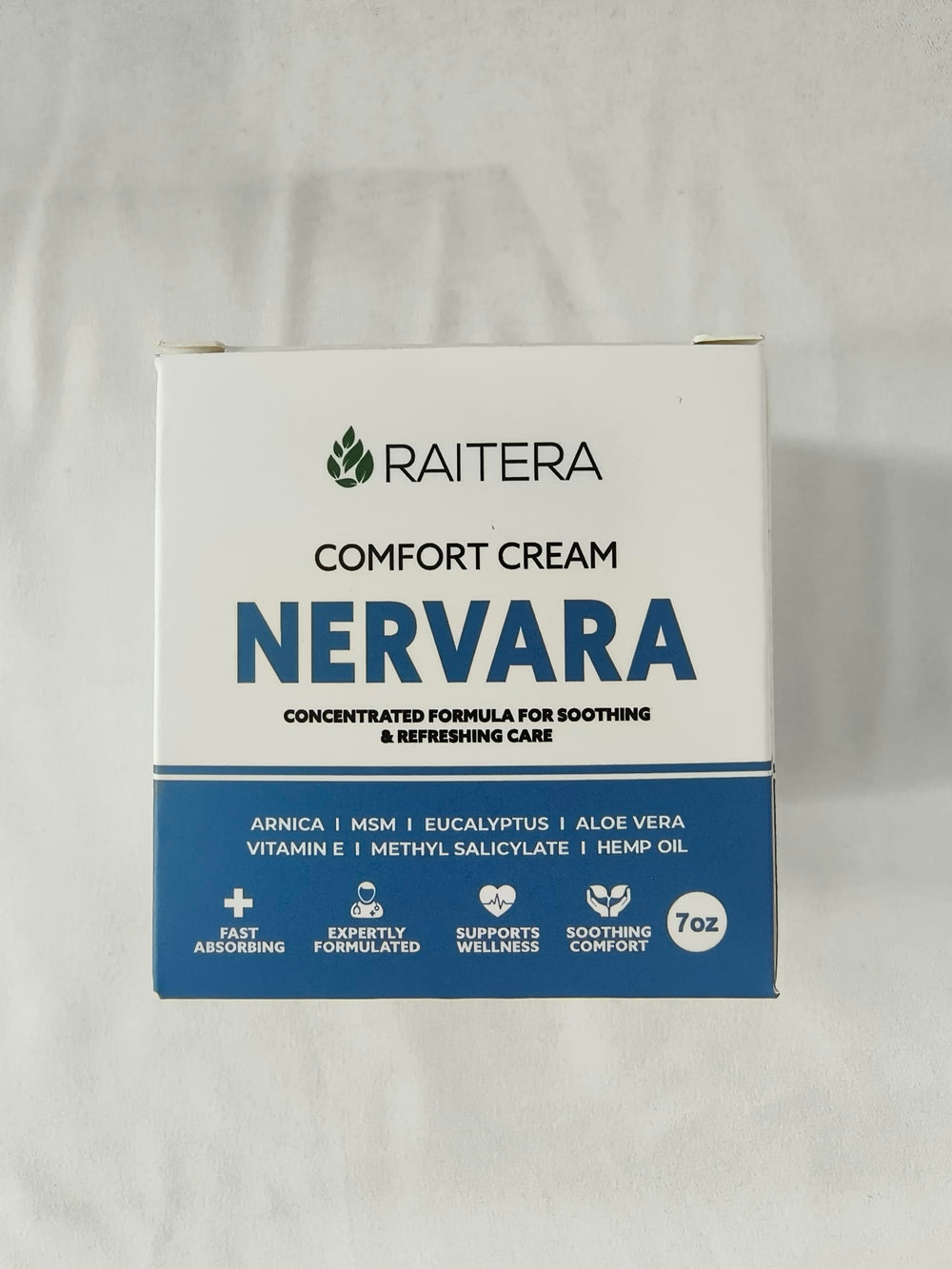 Raitera Nervara Comfort Cream in a tube for easy daily application.