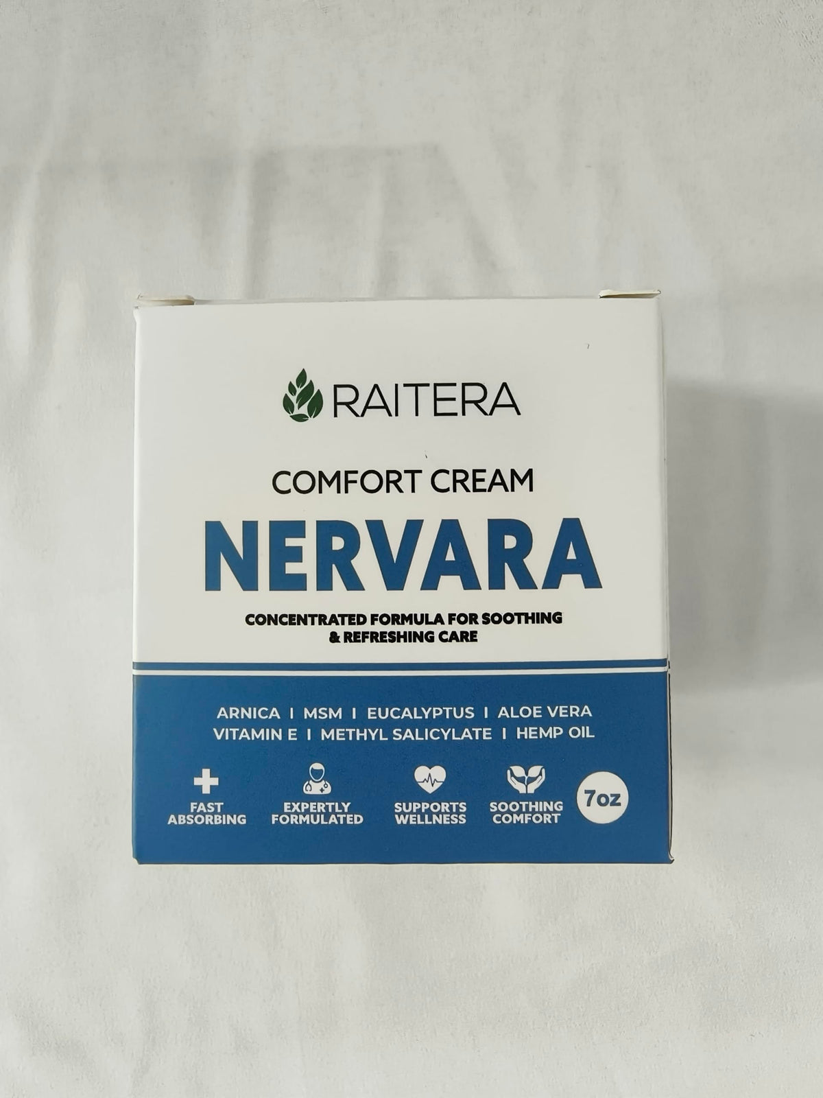 Raitera Nervara Comfort Cream in a tube for easy daily application.