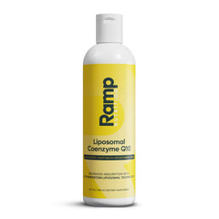 Ramp Nutrition Liposomal CoQ10 Liquid bottle front for daily energy support.