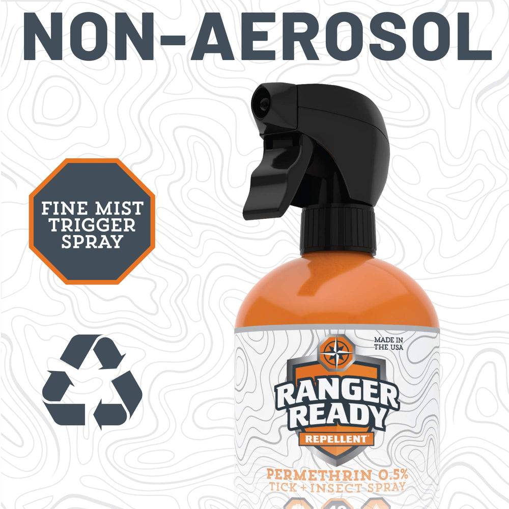 Ranger Ready Permethrin pack of 2 highlights long-lasting fabric protection.