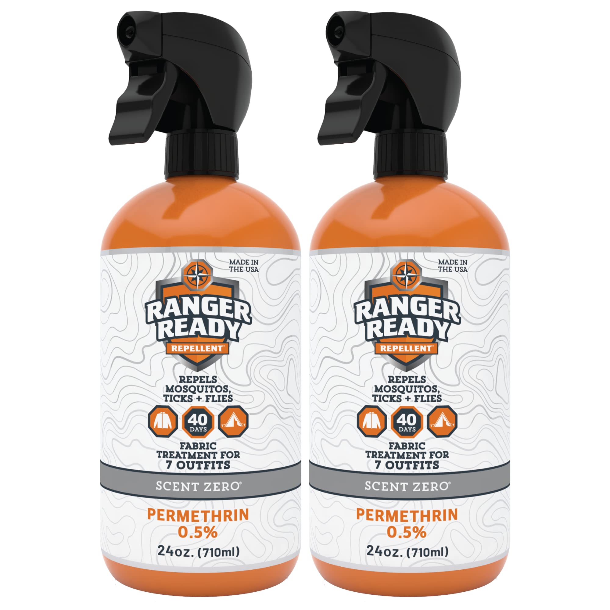 Ranger Ready Permethrin Spray bottle ready to treat fabrics for long-lasting insect protection.