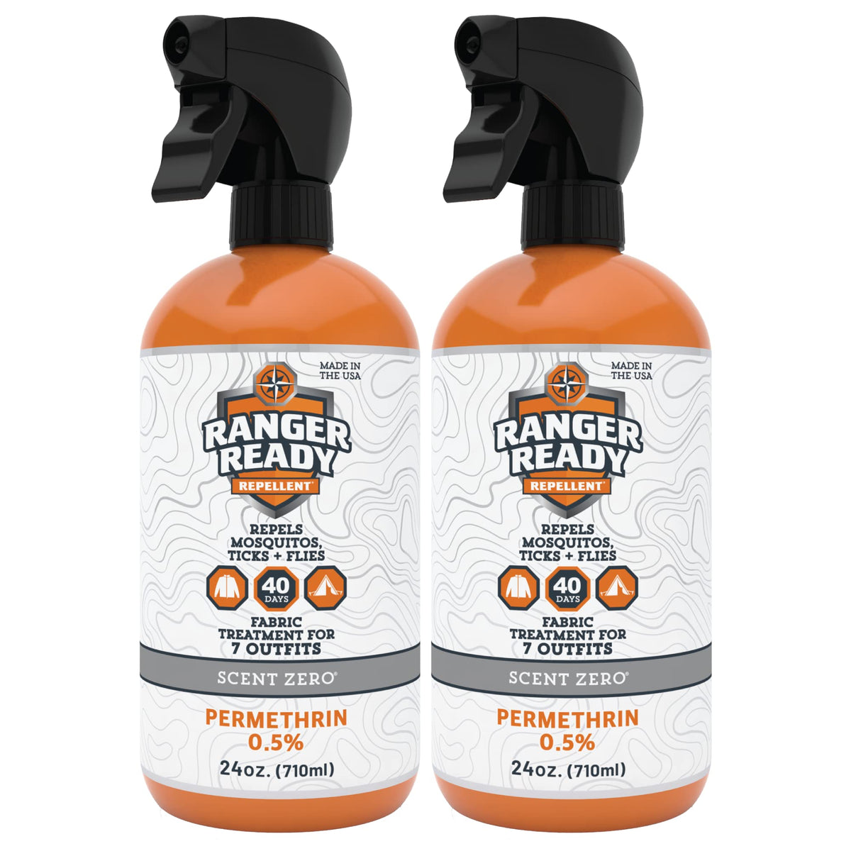 Ranger Ready Permethrin Spray bottle ready to treat fabrics for long-lasting insect protection.