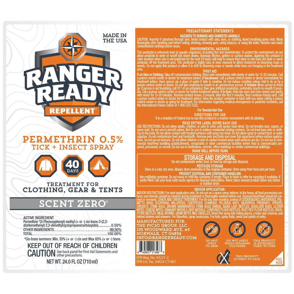 Ranger Ready Permethrin applied to tents and gear in the field for outdoor use.