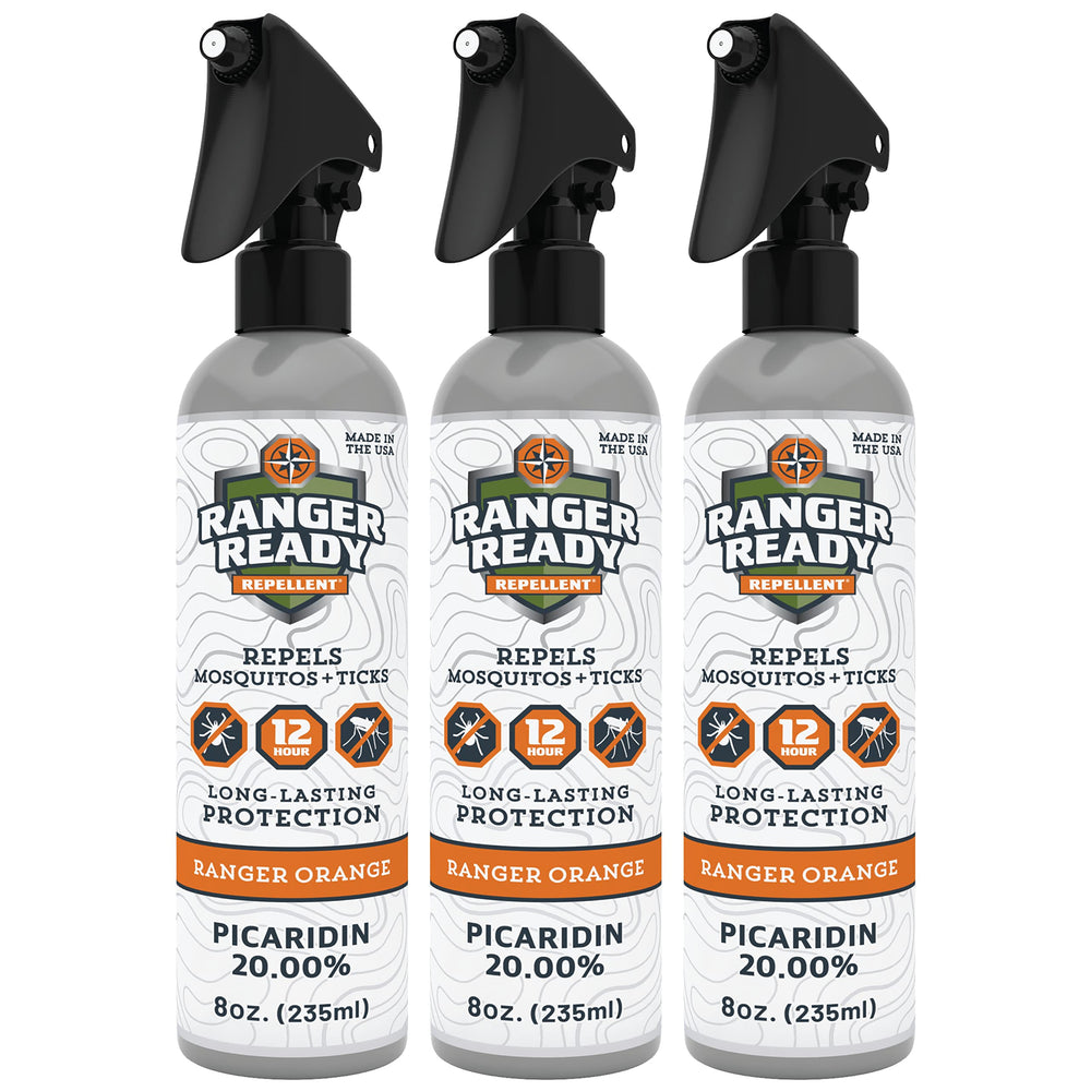 Ranger Ready Tick Spray orange 8oz bottle for outdoor protection