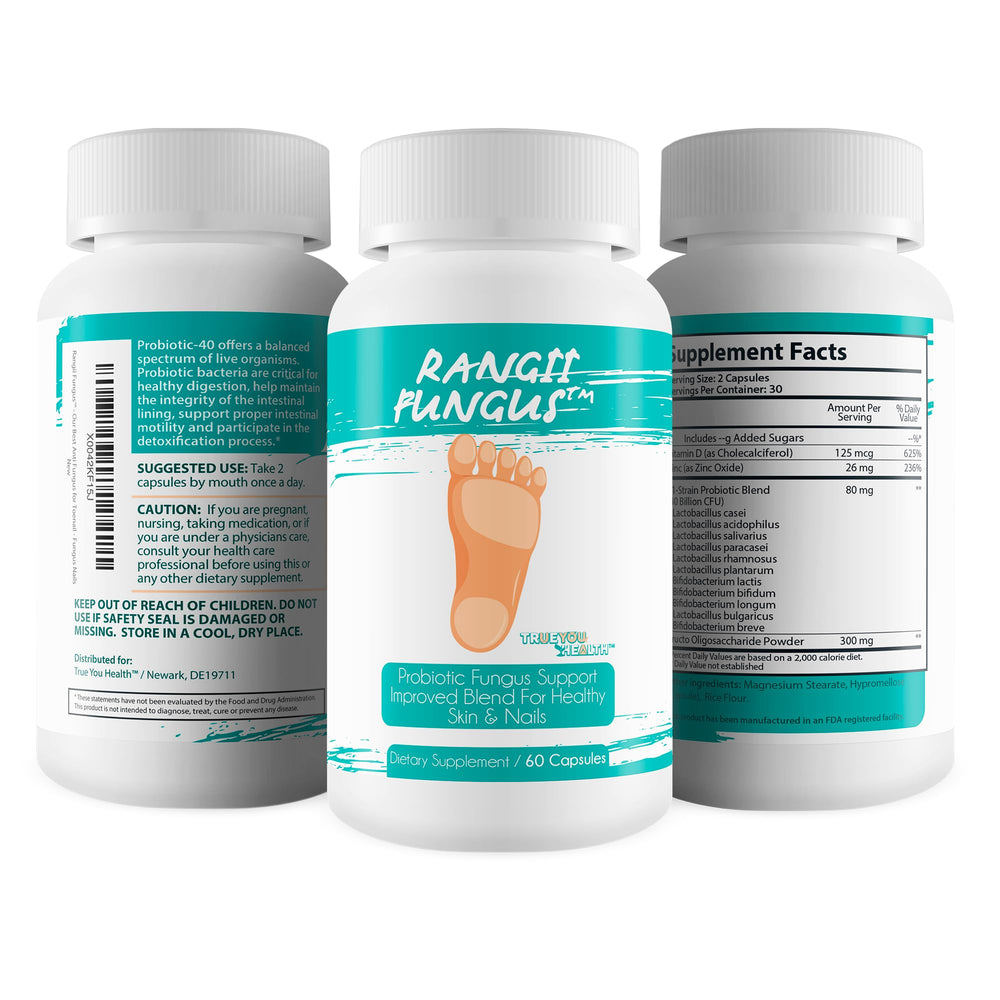 True You Health Rangii Fungus bottle signals immune-friendly probiotic support.