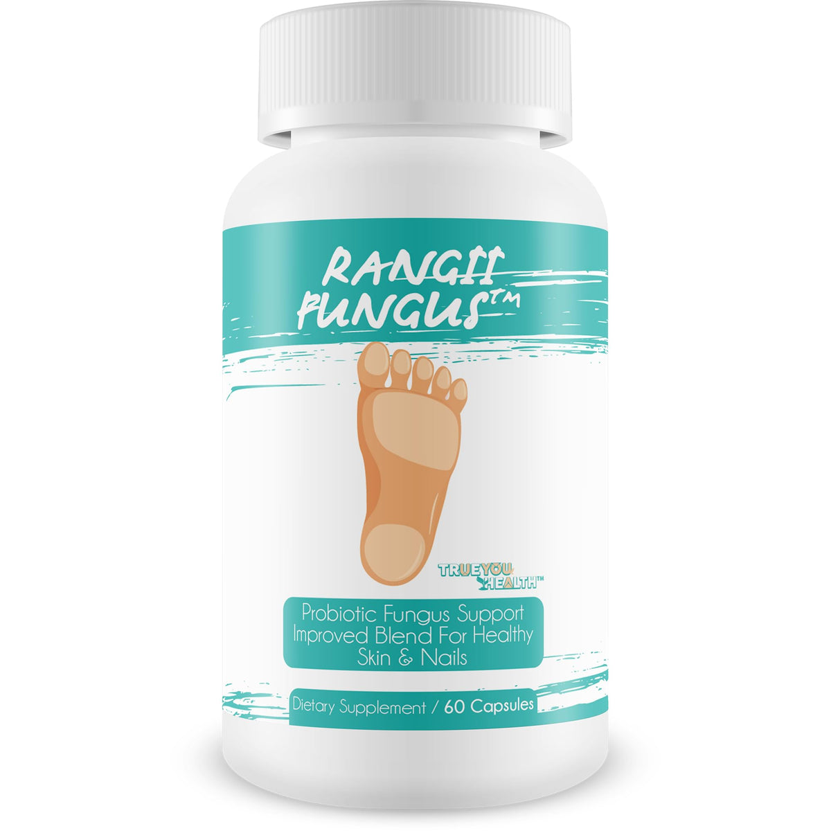 True You Health Rangii Fungus bottle offers probiotic support for nail health.