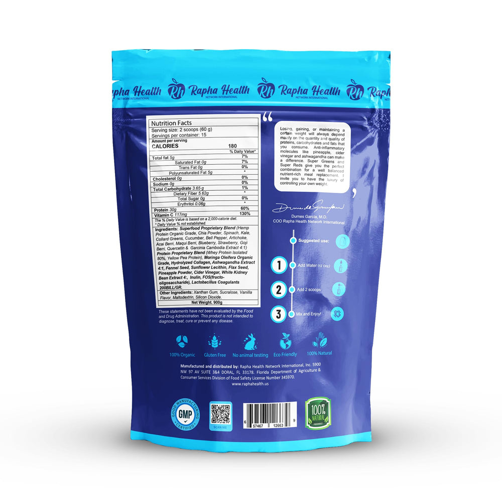 Rapha Health Superfood Whey Vanilla gym setup, implying on-the-go protein for workouts.