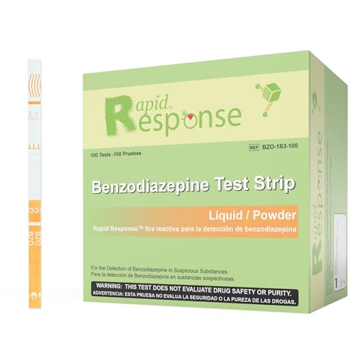 Rapid Response Benzodiazepines test strip for powder samples delivering fast results.