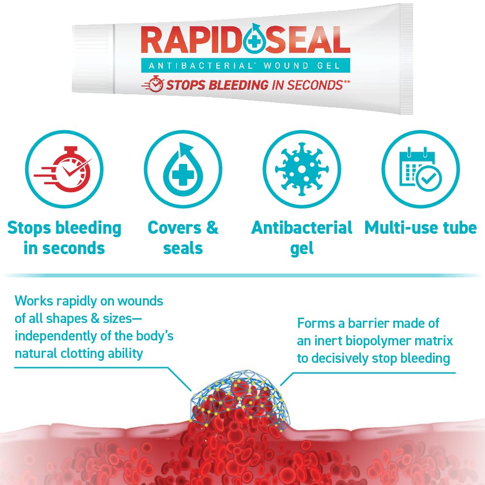 Rapid-Seal Wound Gel clear application on skin for minor cuts.