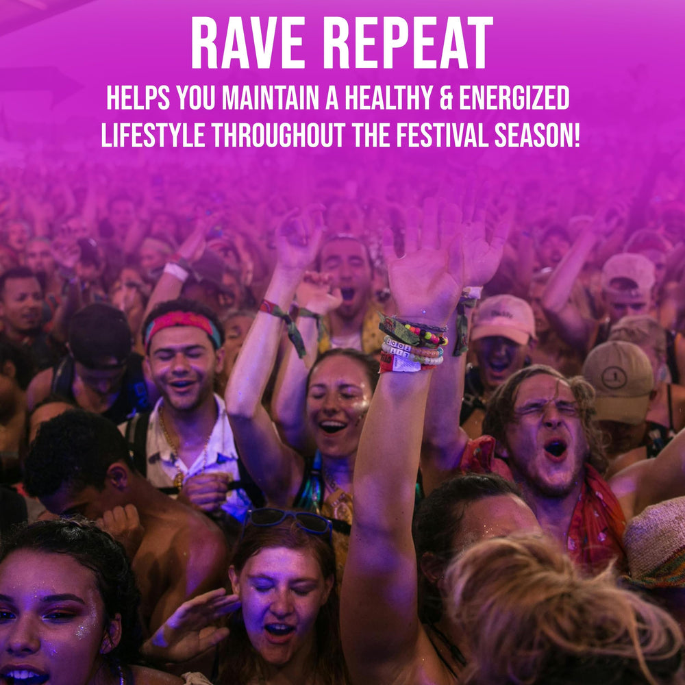 Rave Repeat magnesium citrate capsules assist muscle comfort during long sets.