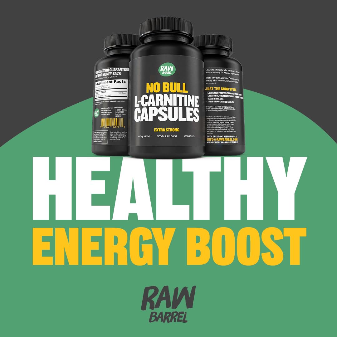 Raw Barrel No Bull capsules close-up showing smooth formula for energy.