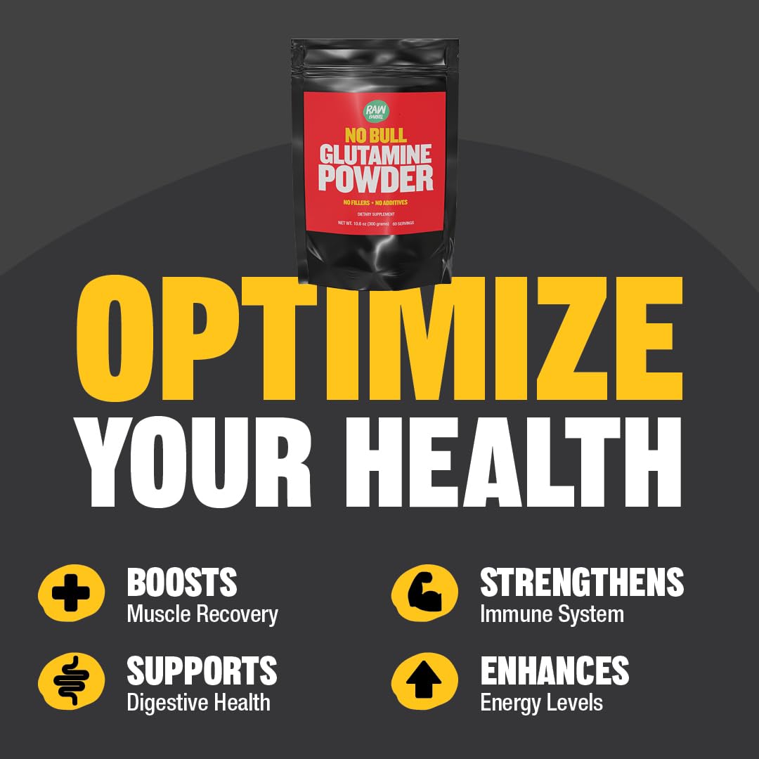 Raw Barrel No Bull L-Glutamine powder dissolves easily in water or juice after training.