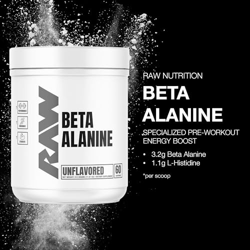 RAW Beta Alanine Powder scoop ready to measure for intense sets